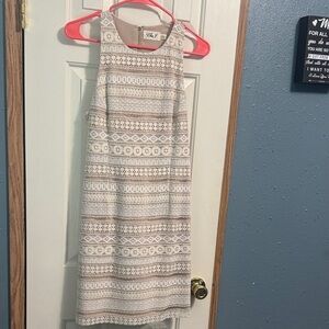 Chic Eliza J Geometric Dress - Cream and Nude